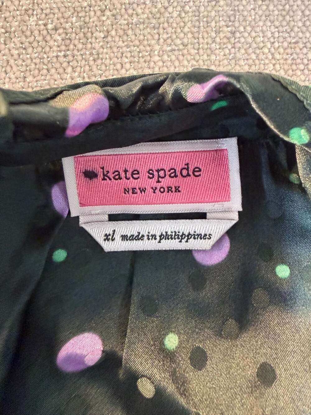 NWT Kate Spade New York Womens Blouse Green S Sleeveless Pop Dots Pine Forest - Picture 3 of 5
